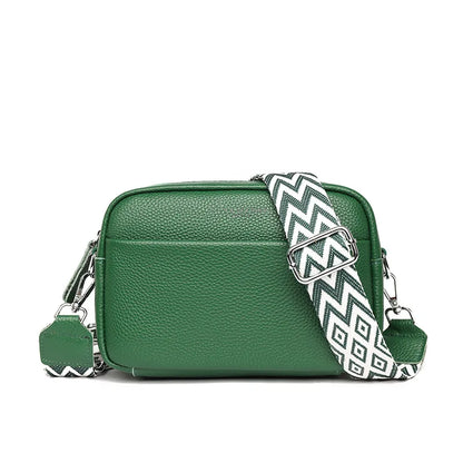 Multi-Layer Square Female Cross-Body Leather Change Cell Phone Storage Texture Commuting Shoulder