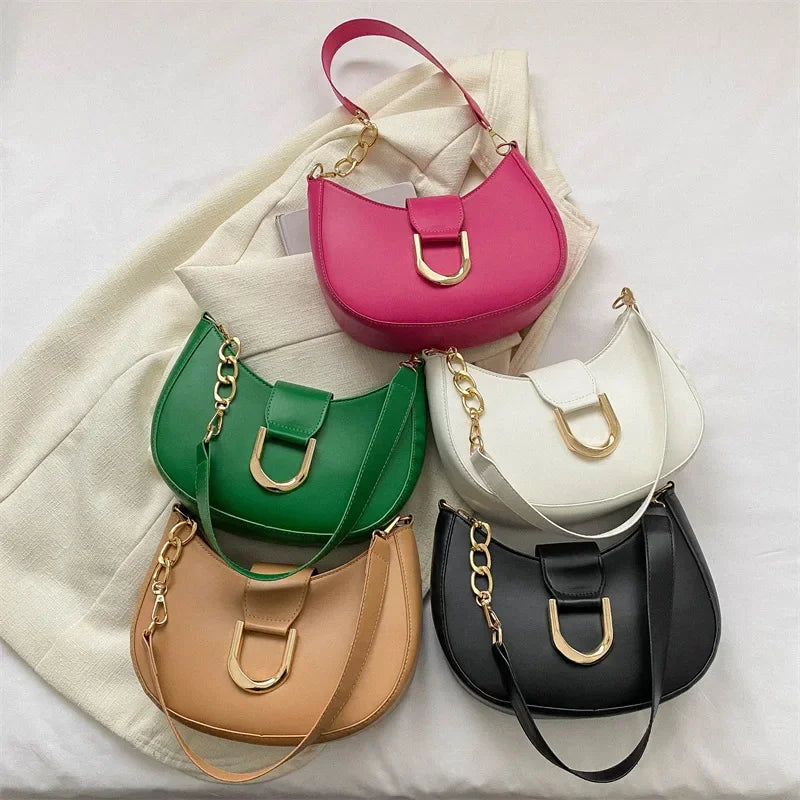 PU Leather Shoulder Bag for Women – Stylish Underarm Purse
