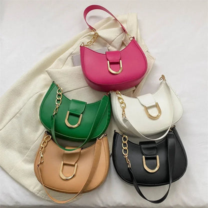 PU Leather Shoulder Bag for Women – Stylish Underarm Purse