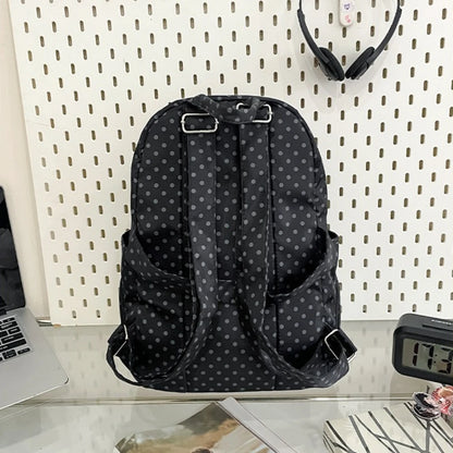 Korean Style Polka Dot Women S Backpack Niche Preppy Versatile Bag Lightweight Nylon Students Travel