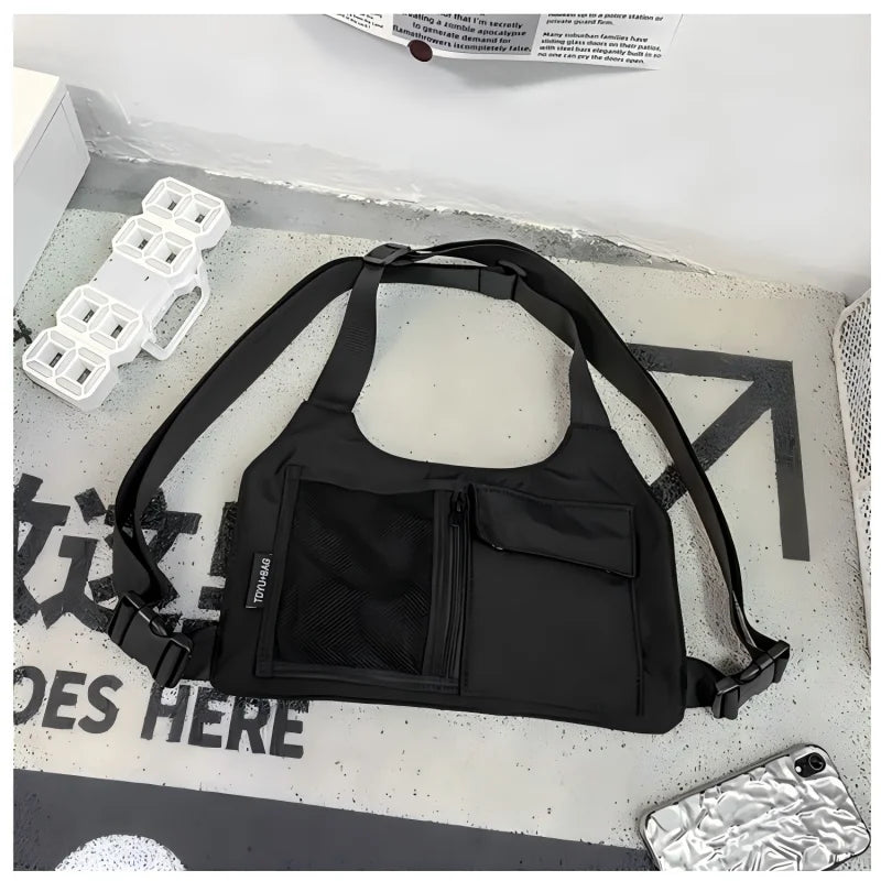 Homefish Hip-Hop Streetwear Unisex Chest Rig Bag Nylon Bags Multi-Function Tactical Vest Backpack