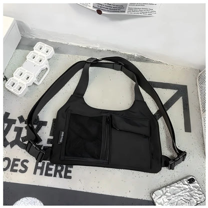 Homefish Hip-Hop Streetwear Unisex Chest Rig Bag Nylon Bags Multi-Function Tactical Vest Backpack