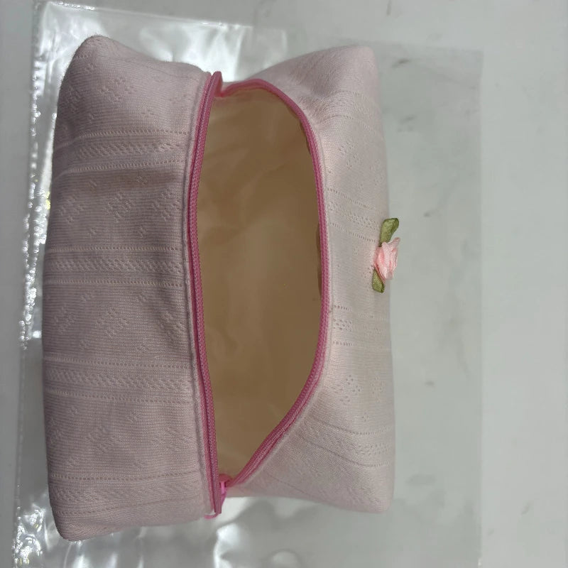 1 Piece Ins Makeup Case Elegant Simplicity Sweet Floral Lipstick Bag Portable Large Capacity