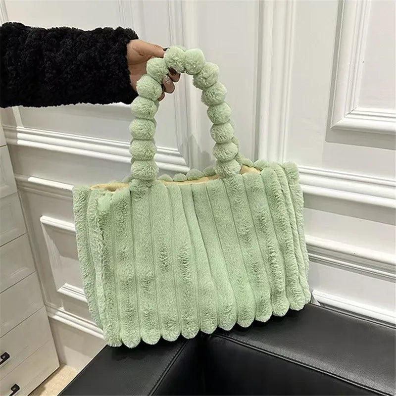 Faux Fur Tote Bag – Soft Plush Women's Handbag