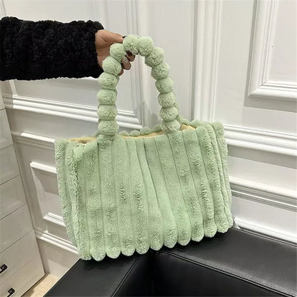 Faux Fur Tote Bag – Soft Plush Women's Handbag