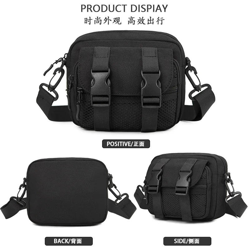 Large-Capacity Crossbody Bag Buckle Zipper Simple Casual Single-Shoulder Bag Men
