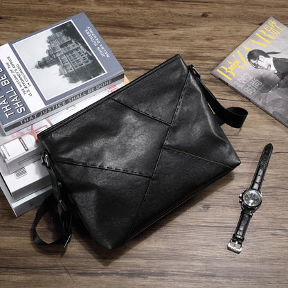 Top-Grain Cowhide Single-Shoulder Bag Men Casual Crossbody Bag Large-Capacity Single-Shoulder