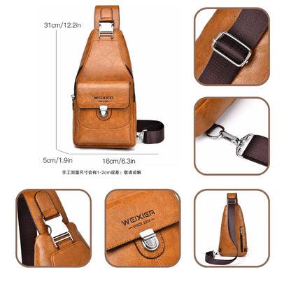 Men S Women Crossbody Large-Capacity Waterproof Buckle Zipper Simple Single-Shoulder Backpack