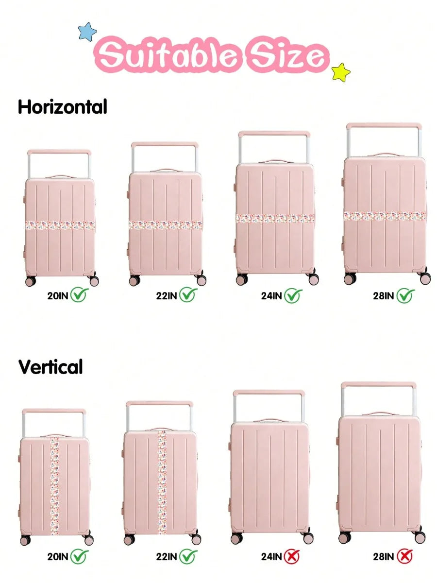 Lightweight Bag Strap Women Small Fresh Print Adjustable Luggage Strap Suitcase - Soft