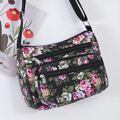 Large Capacity Floral Crossbody Shoulder Bag for Women