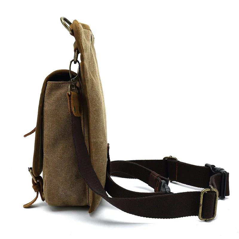 Outdoor Cycling Leg Bag Men Durable Canvas Casual Single-Shoulder Crossbody Bag Waist