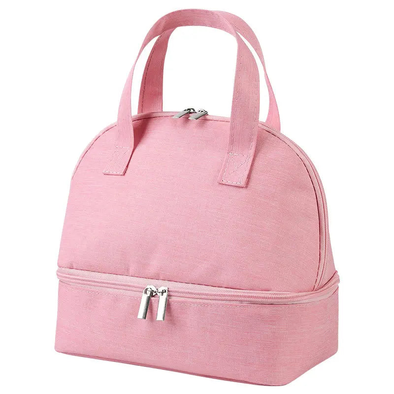 Insulated Bag Aluminum Foil Thickened Lunch Box Handheld Double Bento Student - Thick