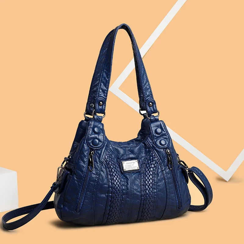 Women S Tote Bag Large-Capacity Handbag Horizontal Soft Leather Women S Single-Shoulder Bag - Soft