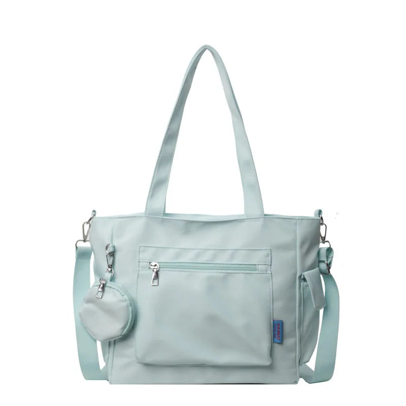 Multi-Pocket Large Capacity Tote Bag Casual Shoulder Bag Detachable Coin Purse Work Commuter