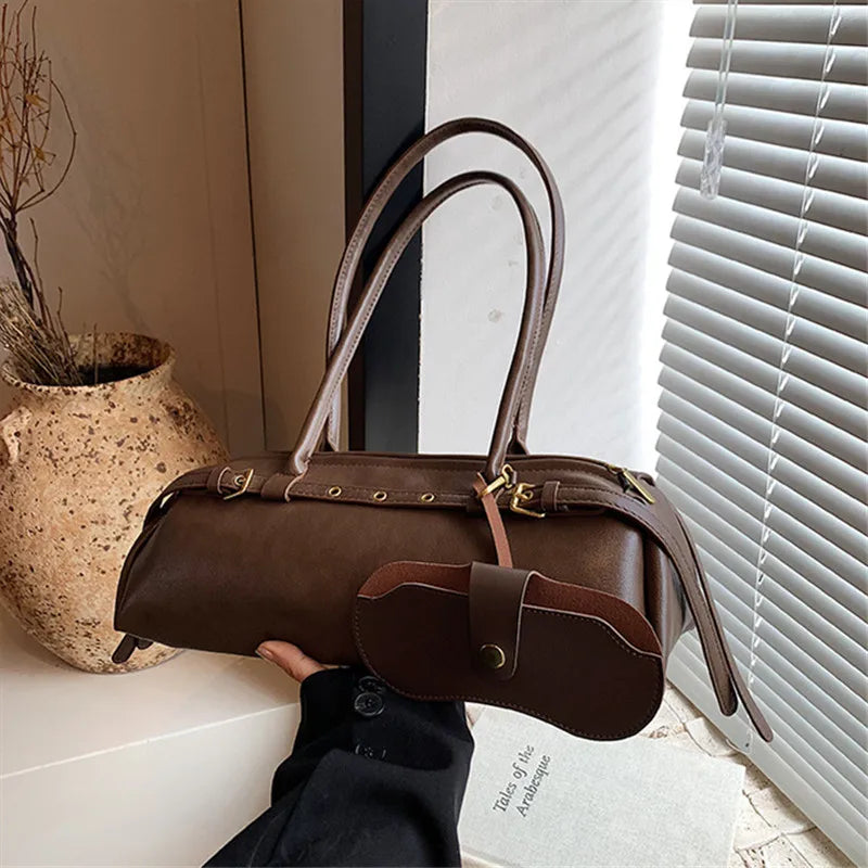 Daily Use Soft Leather Tote Bag Texture Handbags Shoulder Armpit Women S Bag - Soft
