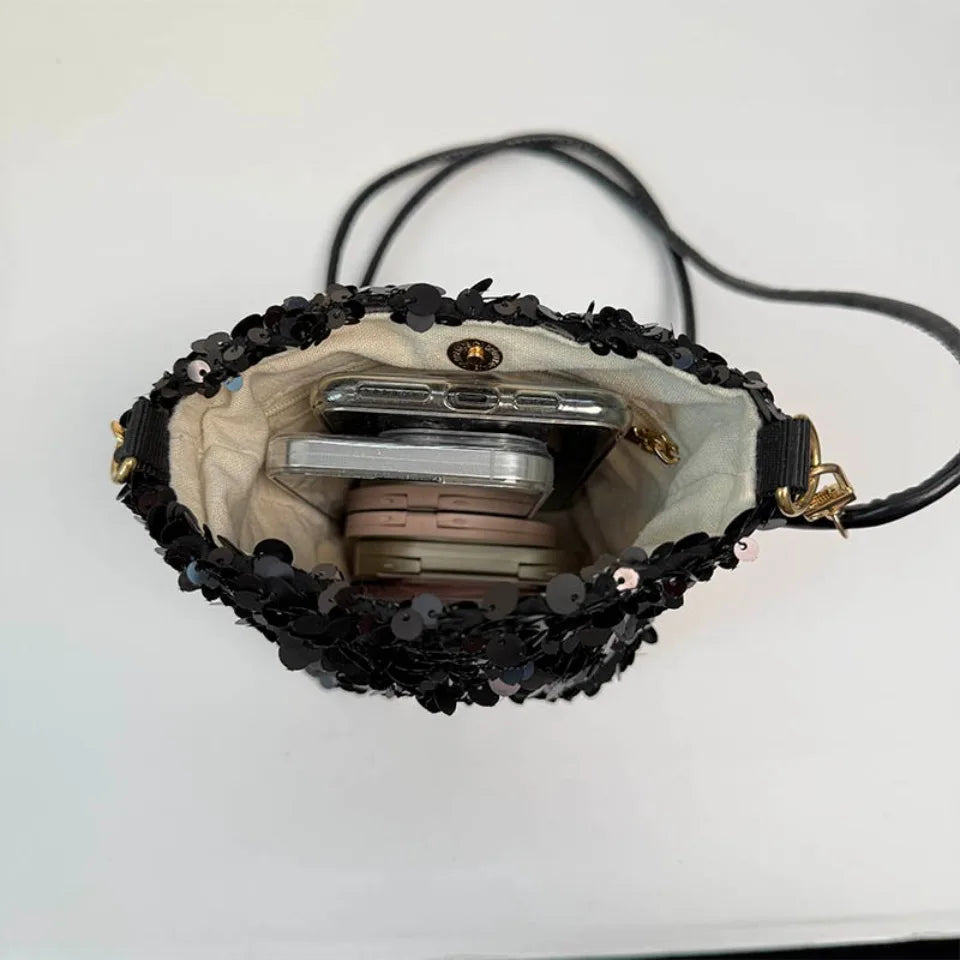 Mini Sequin Crossbody Bag Women Evening Party Purse