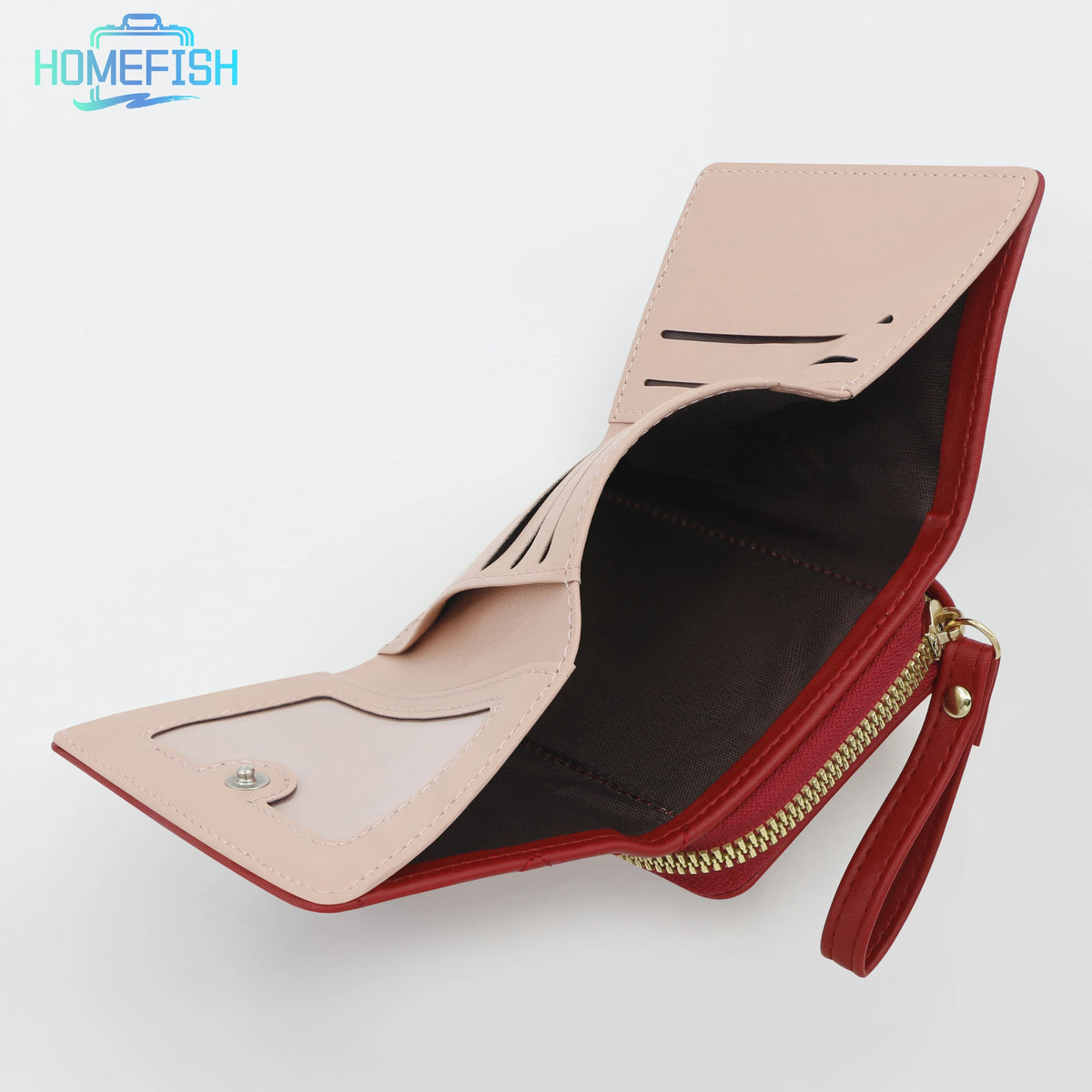 Homefish Women S Short Embroidered Love Zero Wallet Zipper Buckle Large Capacity Card Bag Versatile