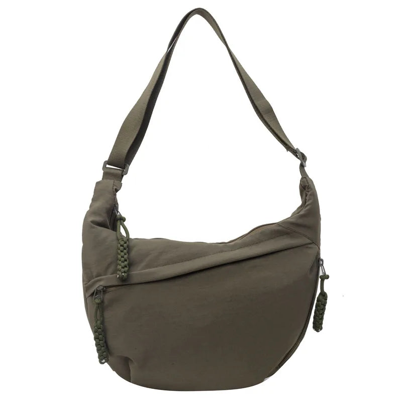 Crescent Crossbody Bag for Women – Lightweight Nylon Shoulder Bag
