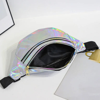 Trendy Personality Women S Waist Bag Laser Cool Lightweight Sport Leisure Female Belt Packs Outings