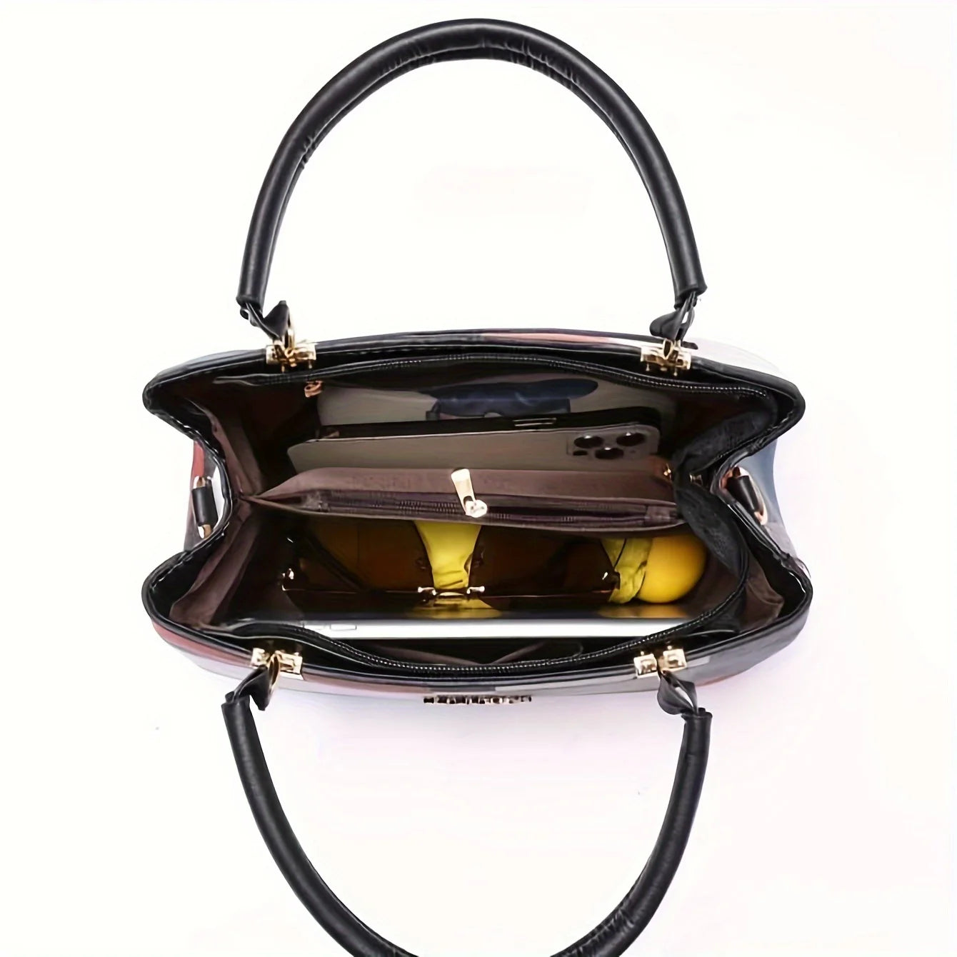 Plaid Small Tote Bag Ball Decoration Multi Layer Handbag Shoulder Crossbody Women Date Party Student