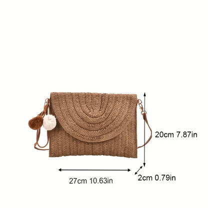 Straw Crossbody Bag for Women – Boho Woven Shoulder Bag