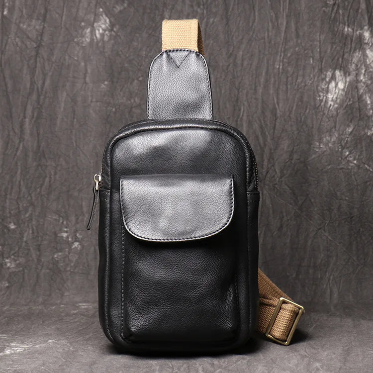 Men S Multi-Function Mobile Phone Storage Women Real Leather Shoulder Diagonal Cross Backpack Large