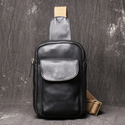 Men S Multi-Function Mobile Phone Storage Women Real Leather Shoulder Diagonal Cross Backpack Large