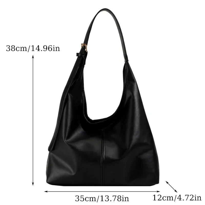 Large Tote Shoulder Bag for Women – Retro Minimalist Style