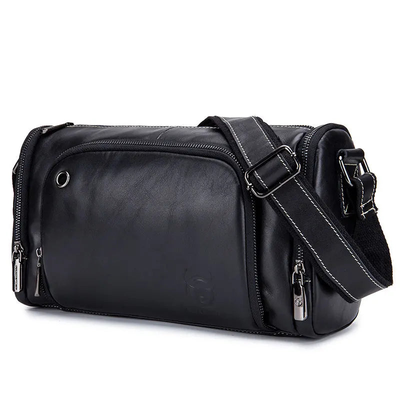 Top-Grain Cowhide Large-Capacity Single-Shoulder Crossbody Horizontal Men S Travel Retro Bag