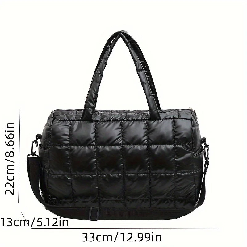 Quilted Solid Color Padded Travel Bag - Durable Portable Stylish - Perfect Sports