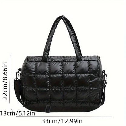Quilted Solid Color Padded Travel Bag - Durable Portable Stylish - Perfect Sports