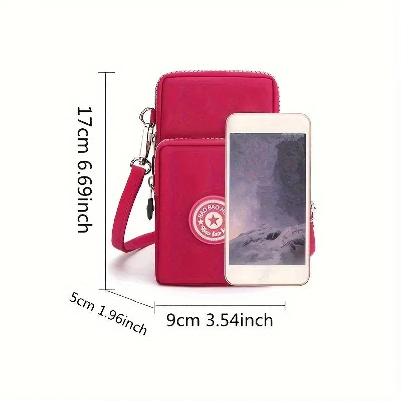Women's Crossbody Phone Bag – Casual Nylon Shoulder Bag