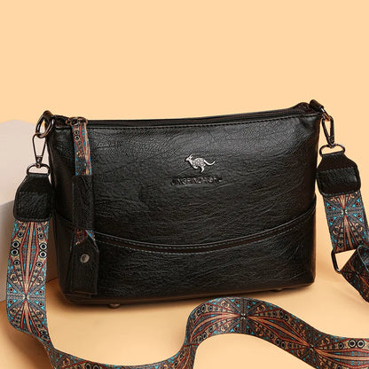 Retro Leather Crossbody Bag – Boho Strap Women's Purse