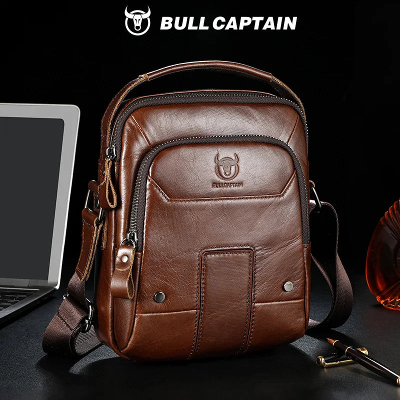 Top-Grain Cowhide Single-Shoulder Crossbody Bag Genuine Leather Men S Ipad Computer Storage