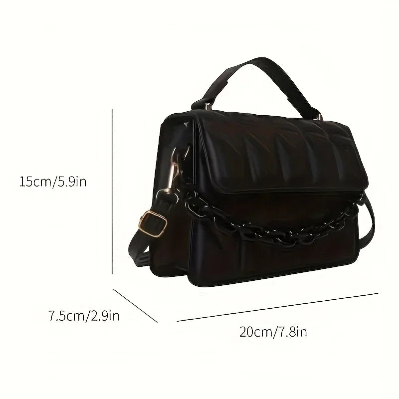 Quilted Crossbody Bag Women's Mini Handbag with Chain Strap