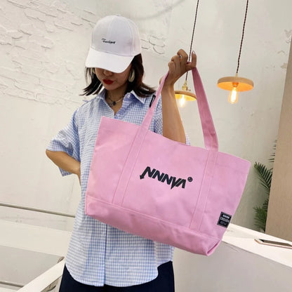 Large Canvas Tote Bag – Lightweight Casual Shopper for Students & Commuters