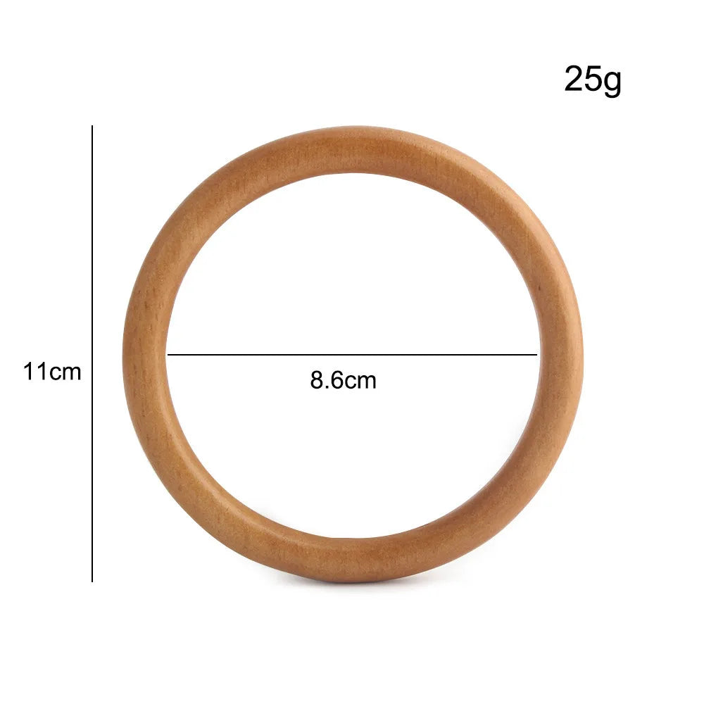 Wooden Handbag Handles Round Diy Purse Bags Handgrip Replacements Tote Bag Strap Parts Accessories