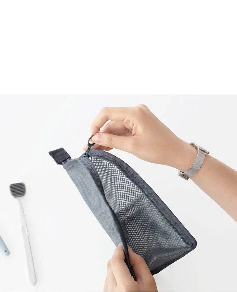 Homefish Eva Transparent Mesh Travel Toiletry Bag Portable Cosmetic Makeup Organizer Zipper Pouch