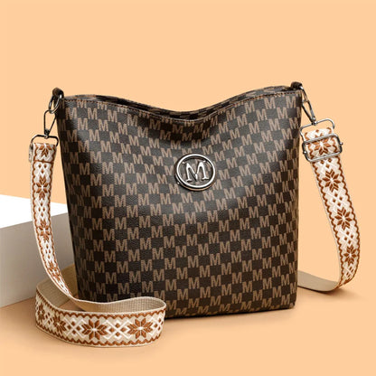 Crossbody Bag for Women – Monogram Faux Leather Shoulder Bag