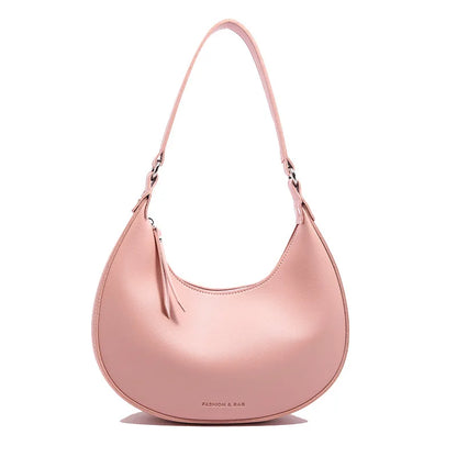 Crescent Shoulder Bag Minimalist PU Leather Hobo Purse