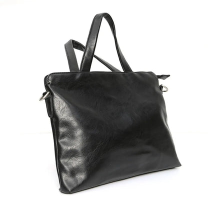 Soft Pu Leather Briefcase Simple Large-Capacity 13-Inch Computer Storage - Waterproof Soft