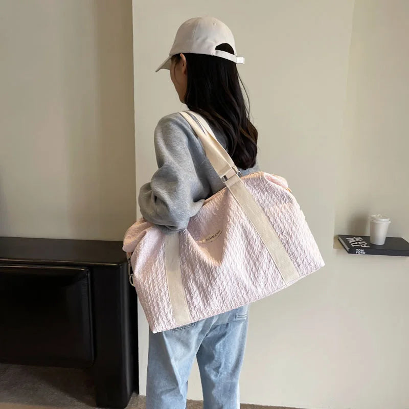 Lightweight Travel Bag Men S Women Simple Hand Carried Shoulder Luggage Large Capacity Yoga Exercise