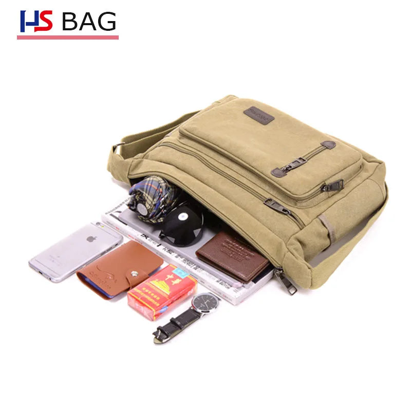 Men S Canvas Shoulder Leisure Travel Crossbody Large Capacity Bag Women