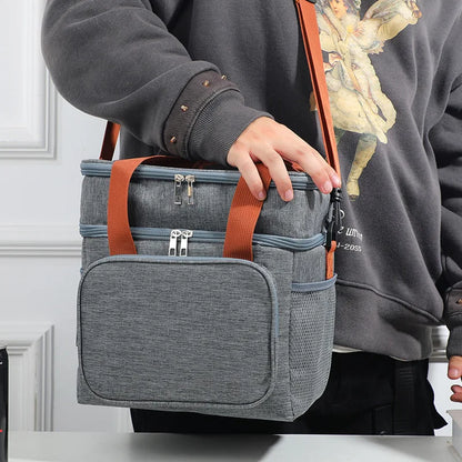 Homefish Fashionable European American Style Crossbody Insulated Lunch Bag Large Capacity Thickened