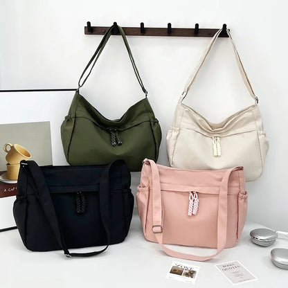 Canvas Shoulder Bag Large Capacity Nylon Underarm Tote