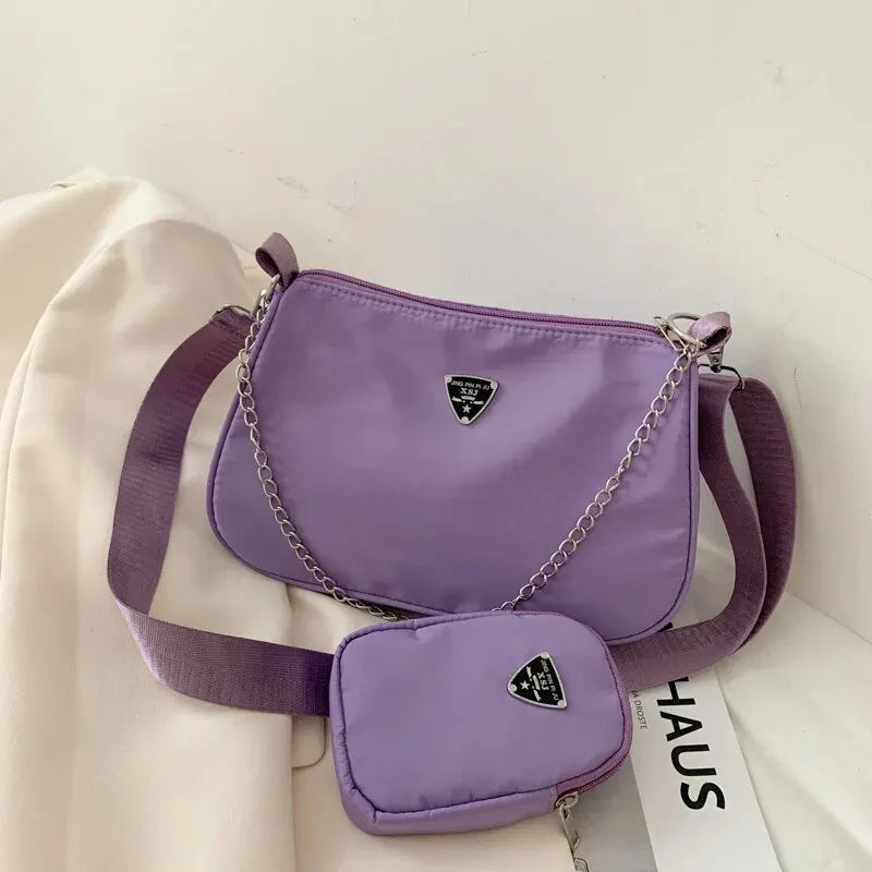 Nylon Crossbody Bag Women Portable Casual Underarm Students Cross Body