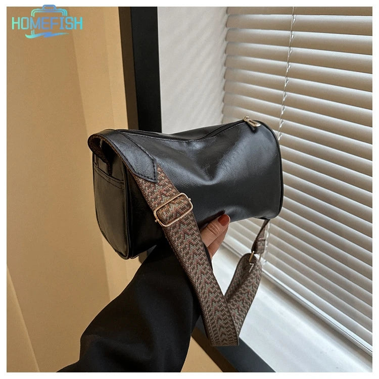 Homefish Vintage Leather Boston Women Small Handbag Purse Designer Crossbody Bag Female Casual