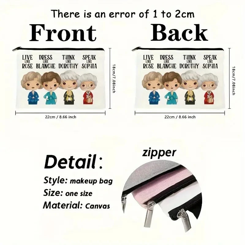 Printed Canvas Cosmetic Bag – Funny Novelty Makeup Pouch for Women