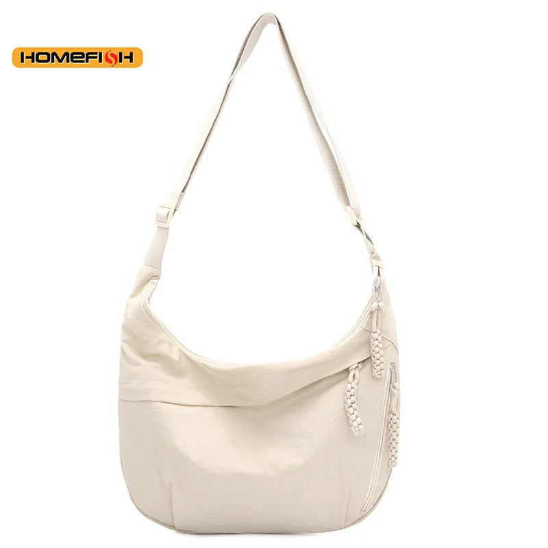 Homefish Crossbody Bags Korean Simplified Shoulder Bag Large Capacity Sports Hobos Solid Color