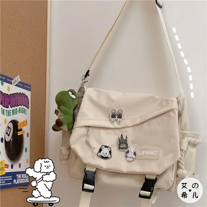 Canvas Crossbody Messenger Bag – Cute Casual Shoulder Bag for Women